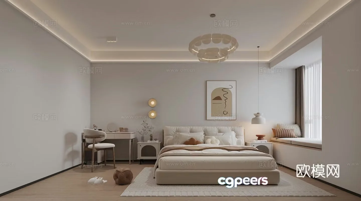 Modern bedroom Master bedroom Secondary bedroom 3D model