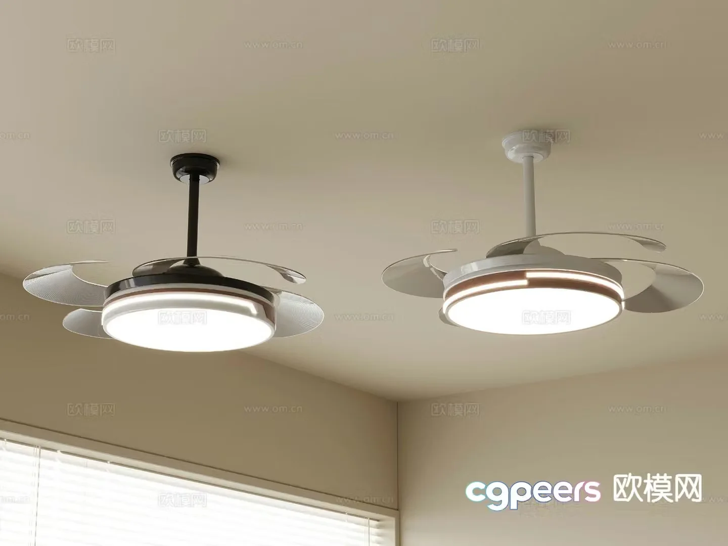 Modern fan lamp fan chandelier 3d model
