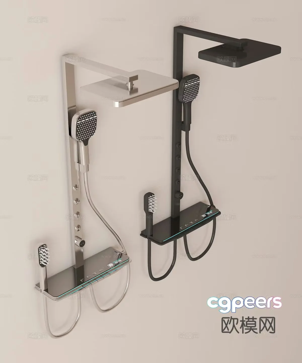 Modern light luxury shower faucet 3d model