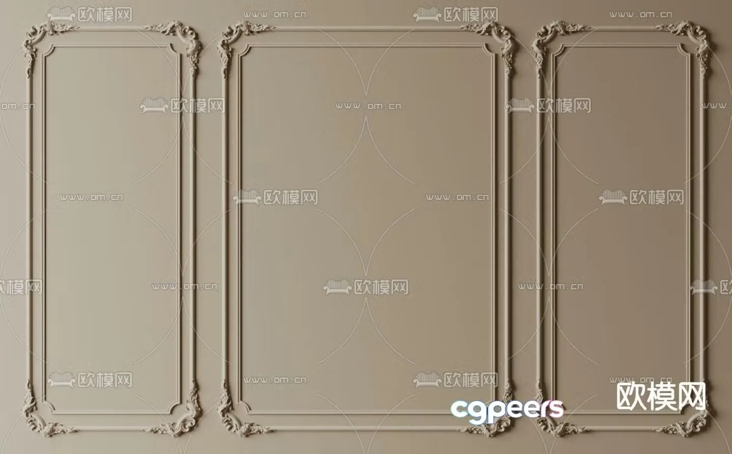French wall panel gypsum line 3d model
