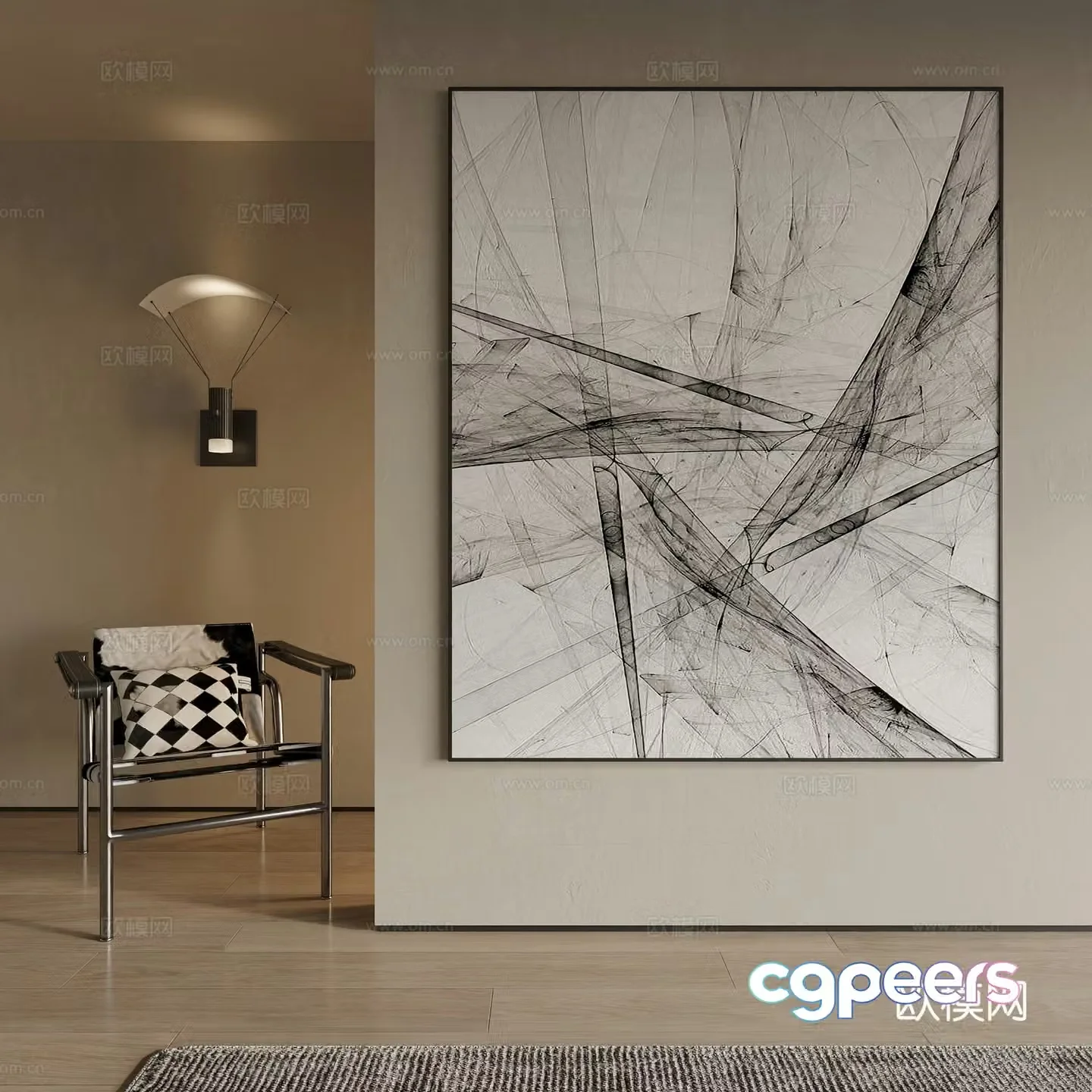 Modern decorative painting 3d model