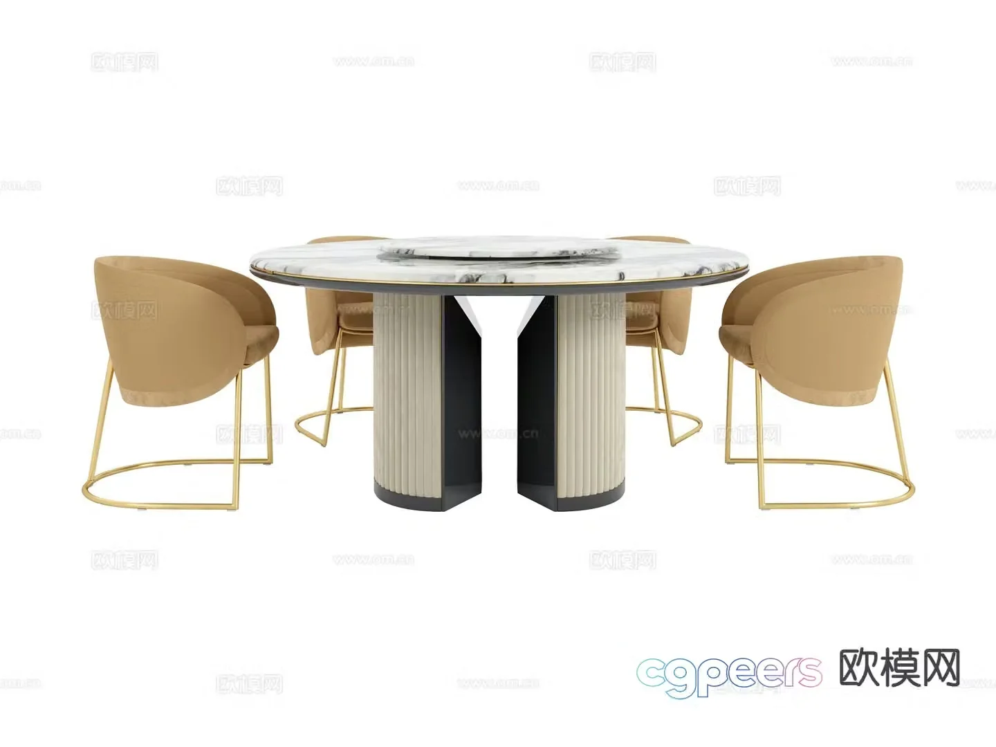 visionnaire italian dining table and chairs 3d model