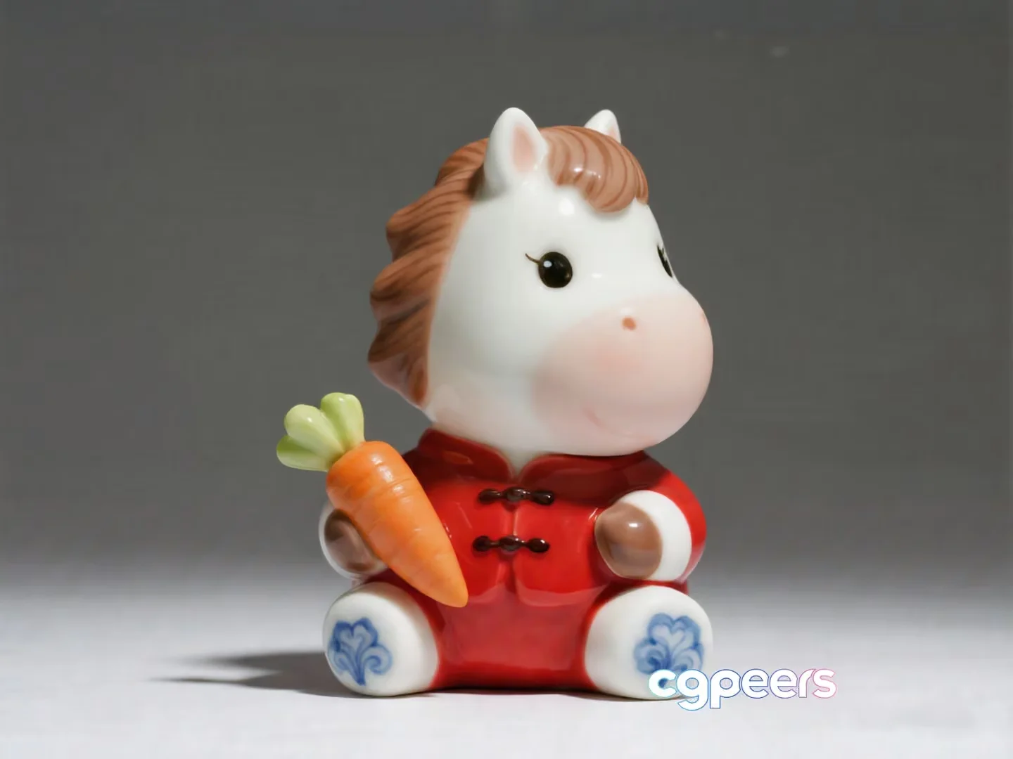 Ceramic Horse Figurine 3D Model – 12349 – VRAY Render