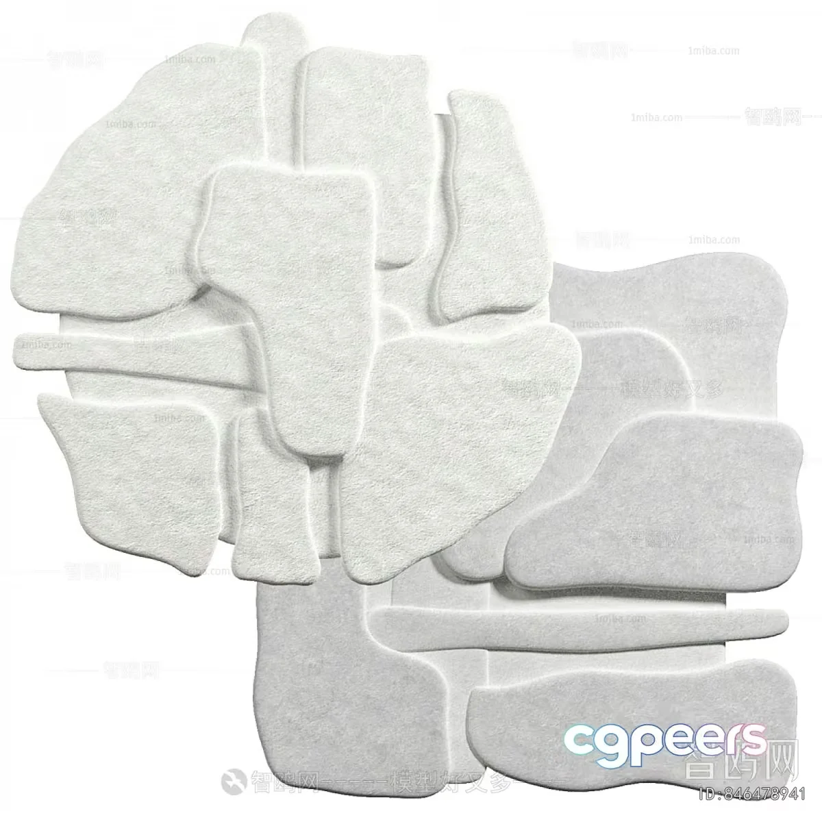 A White Abstract Design 3D Model – 21802 – VRAY Render