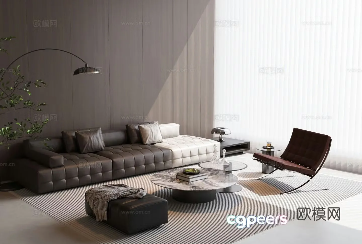 Italian sectional sofa 3d model