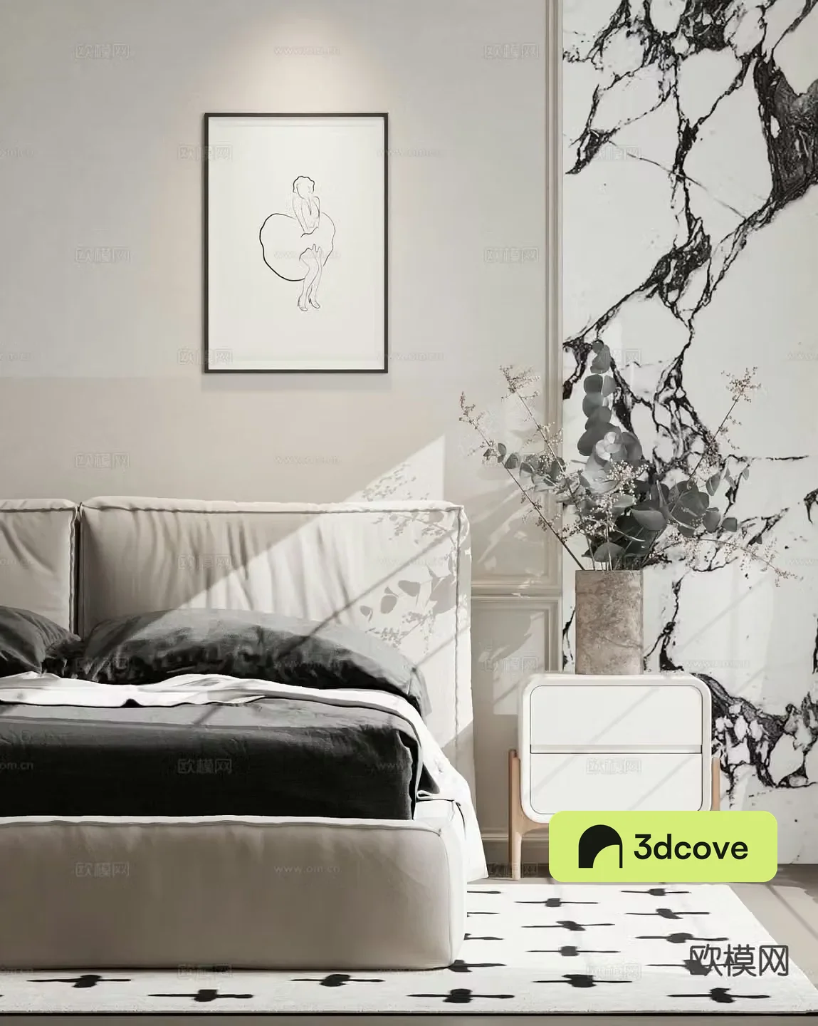 Modern double bed