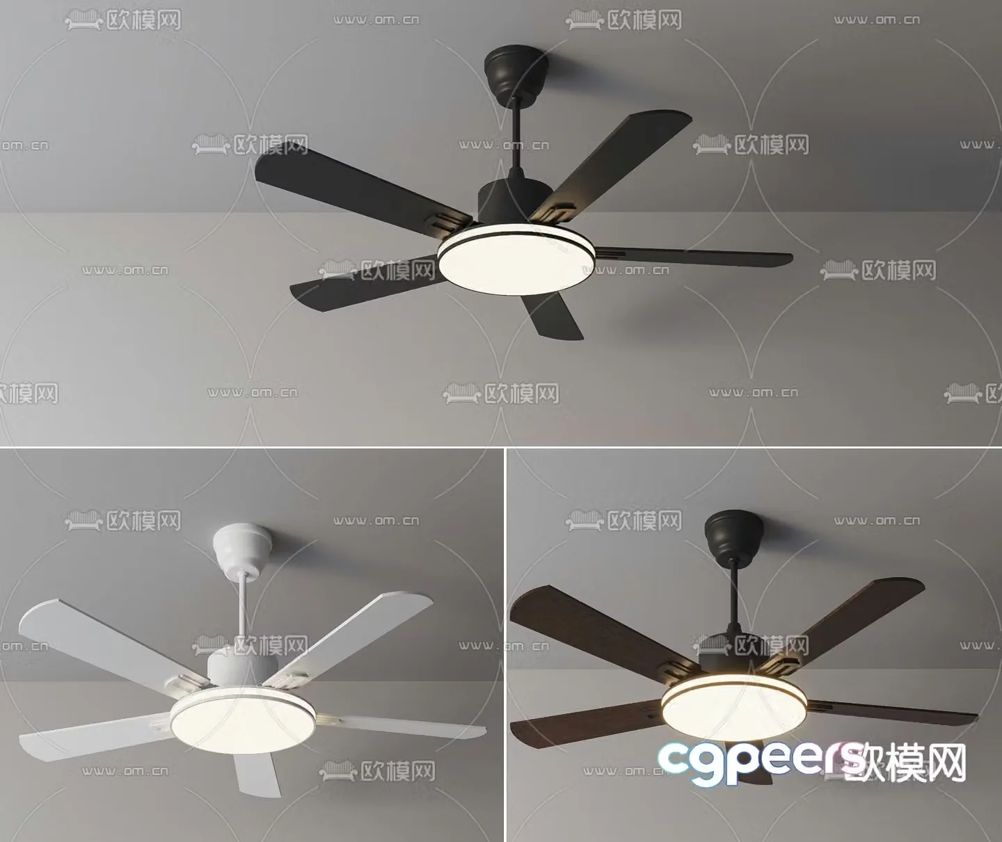 Simple fan lamp ceiling fan lamp 3d model