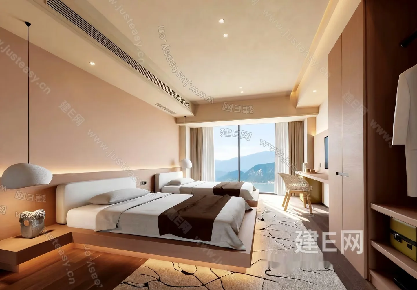 Pink Bedroom 3D Model – 1593 – VRAY Render