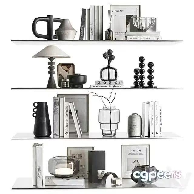 3ds Max Free – Decorative Set-091 Shelf Accessories