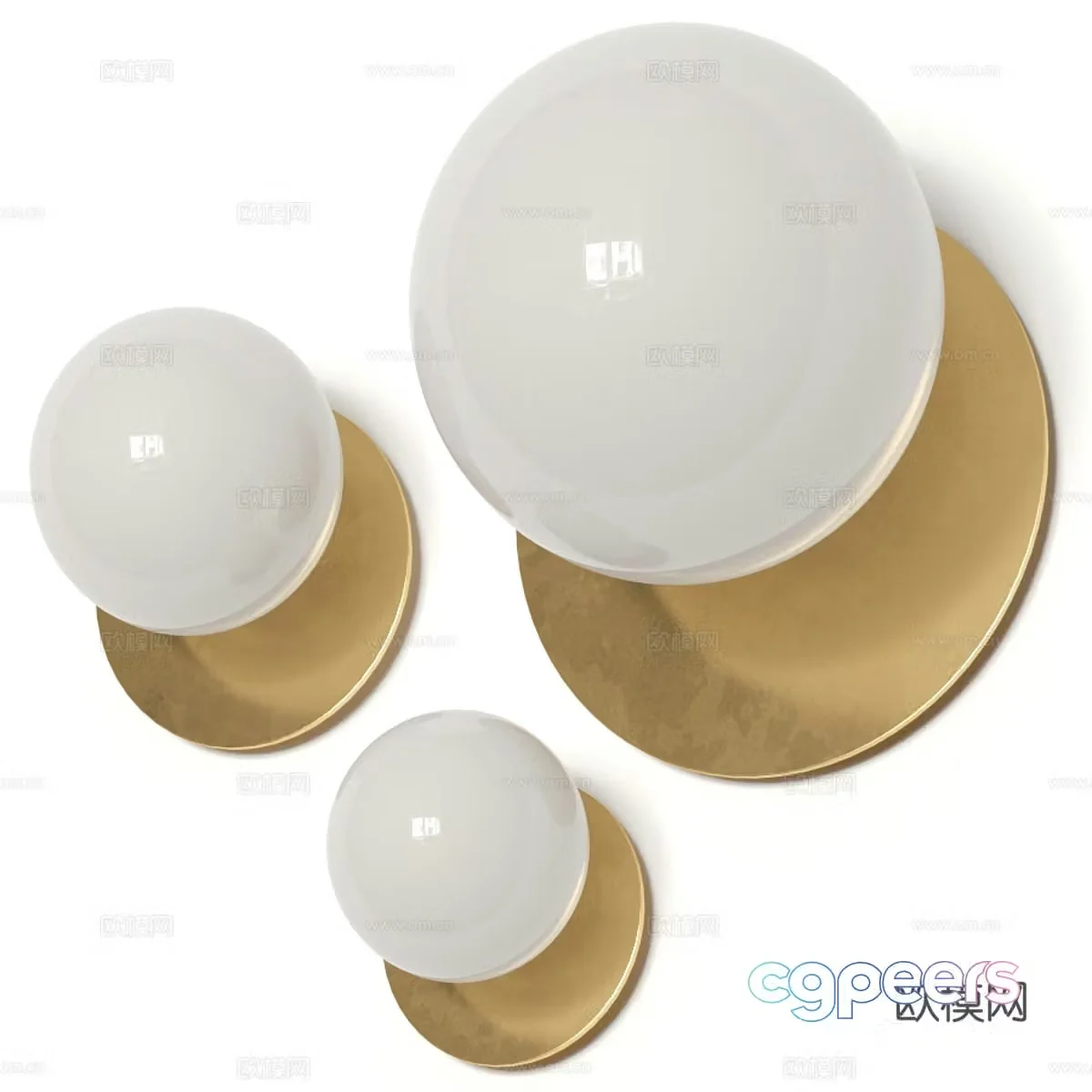 Modern round wall light 3d model