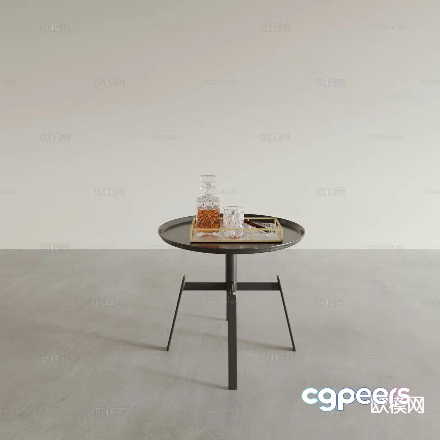 Modern side table round table corner table 3D model