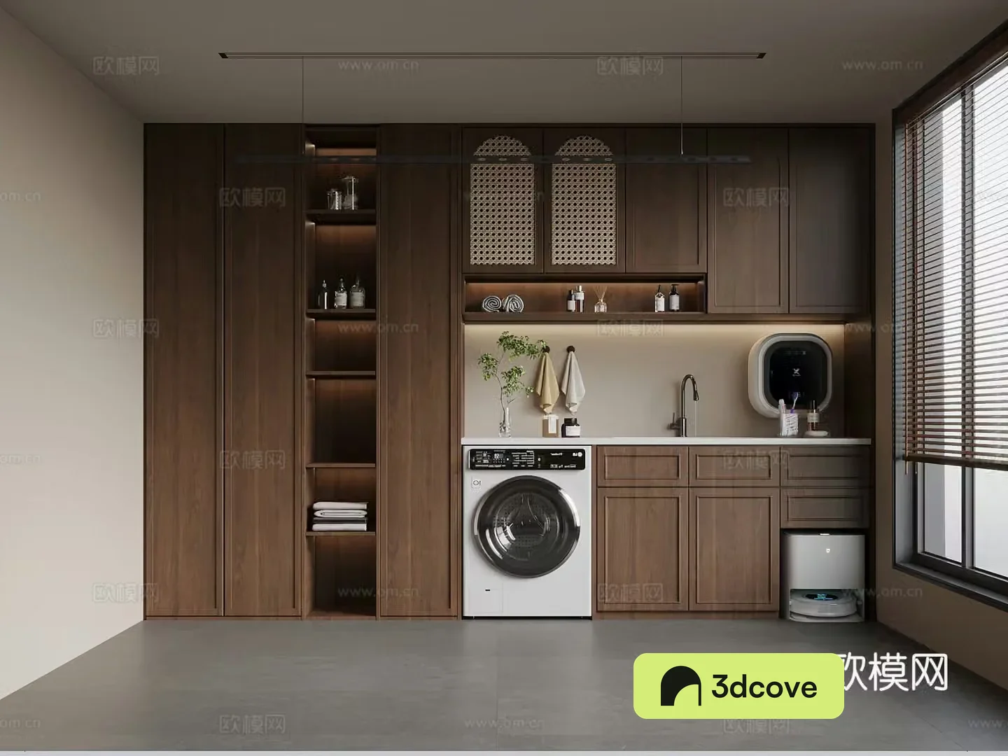 Middle Ages Laundry Room Washing Closet Washing Machine 3D Model