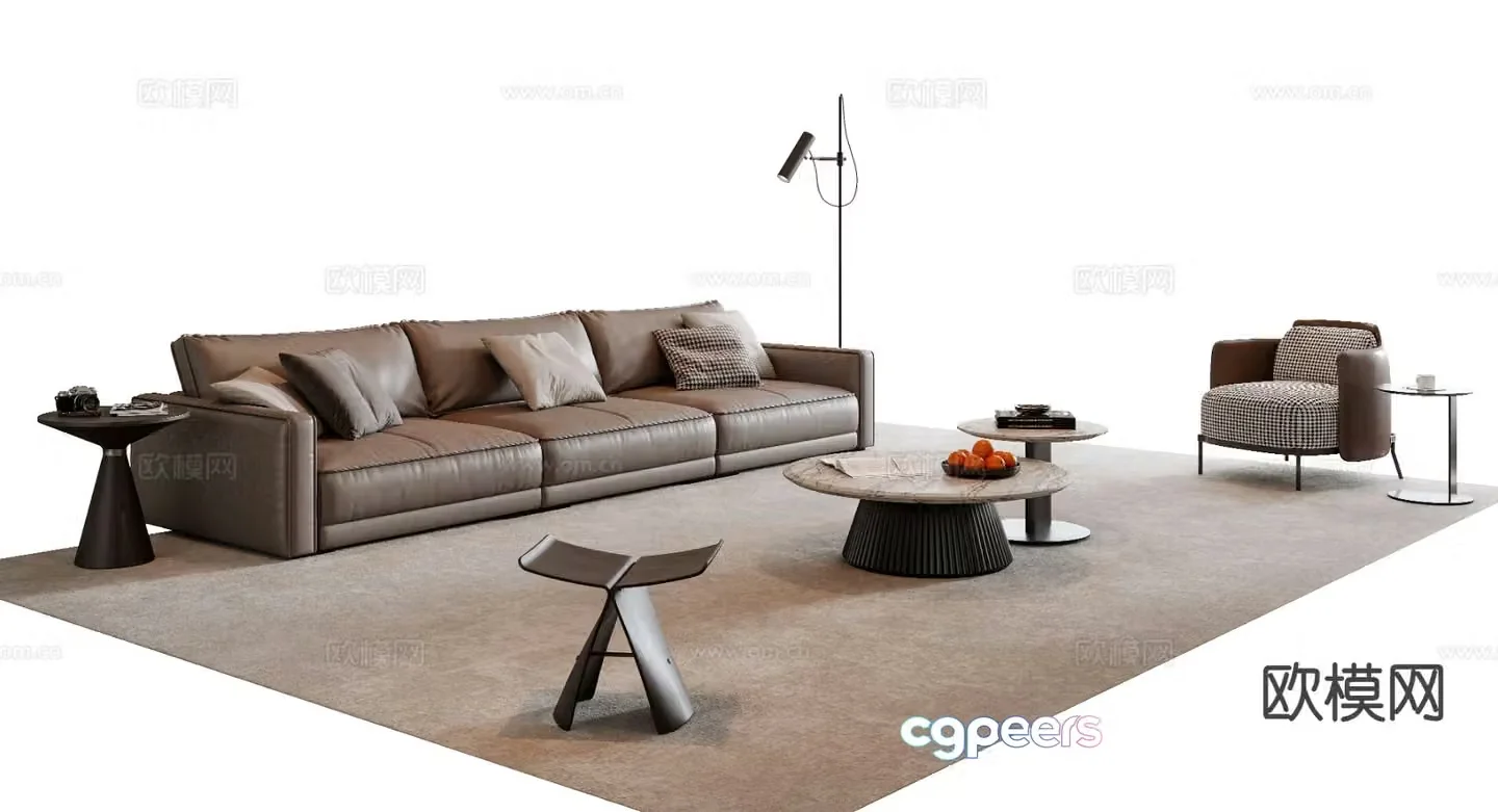 Modern sectional sofa 3d model