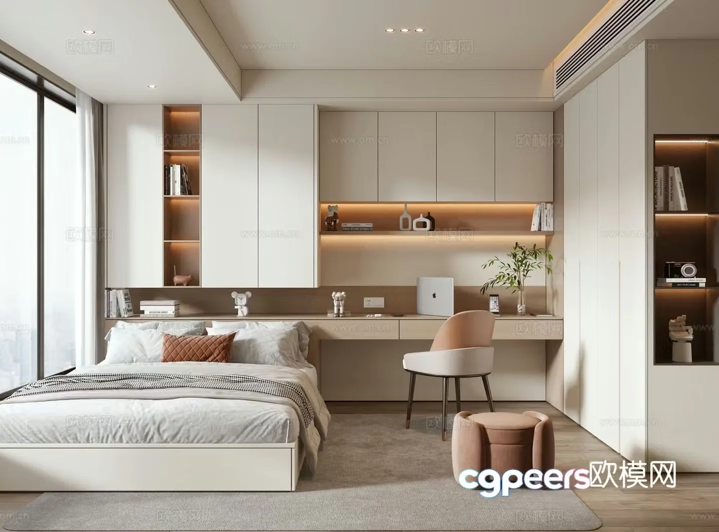 Modern tatami bedroom 3d model