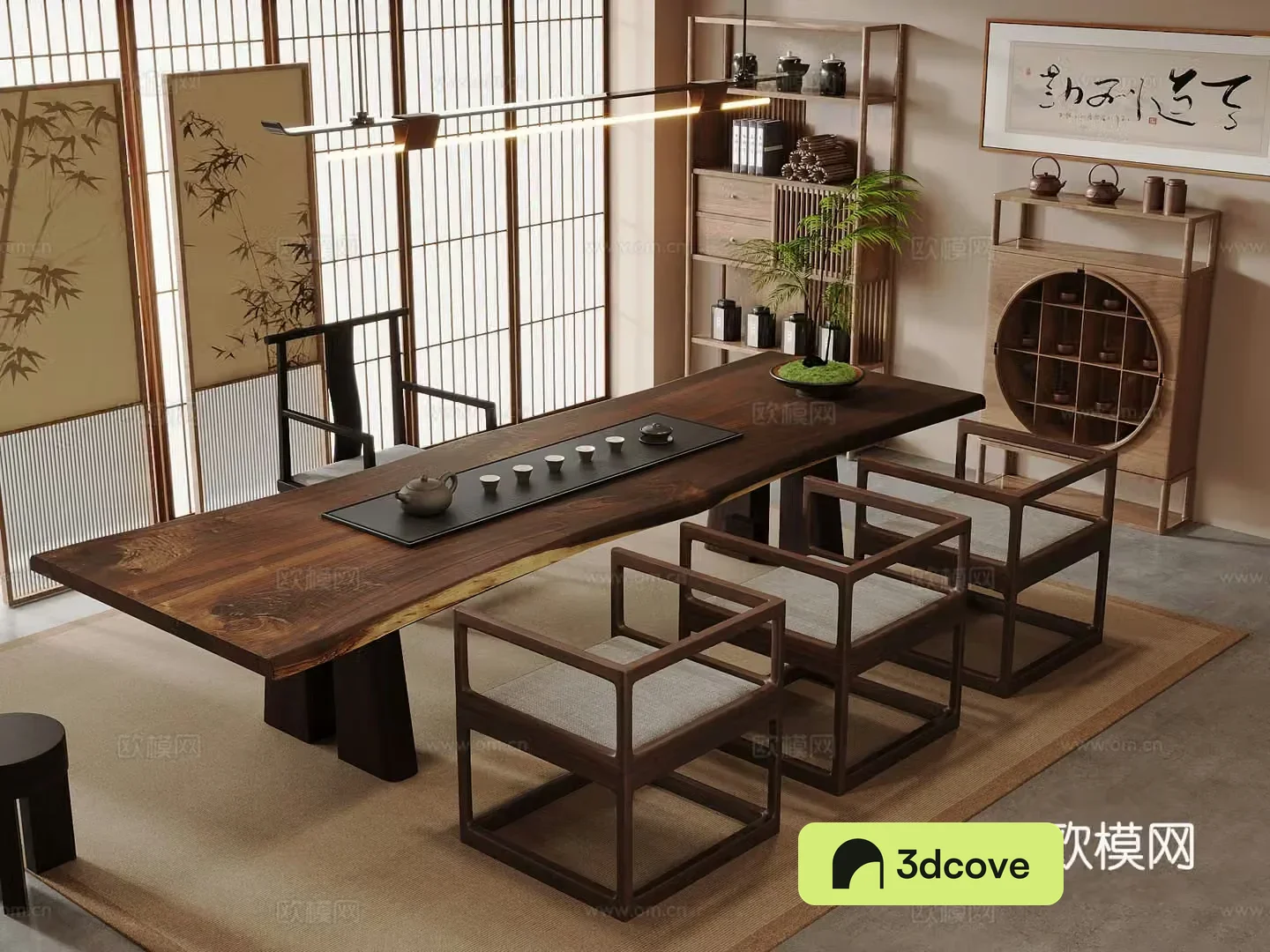 New Chinese-style tea room tea table screen
