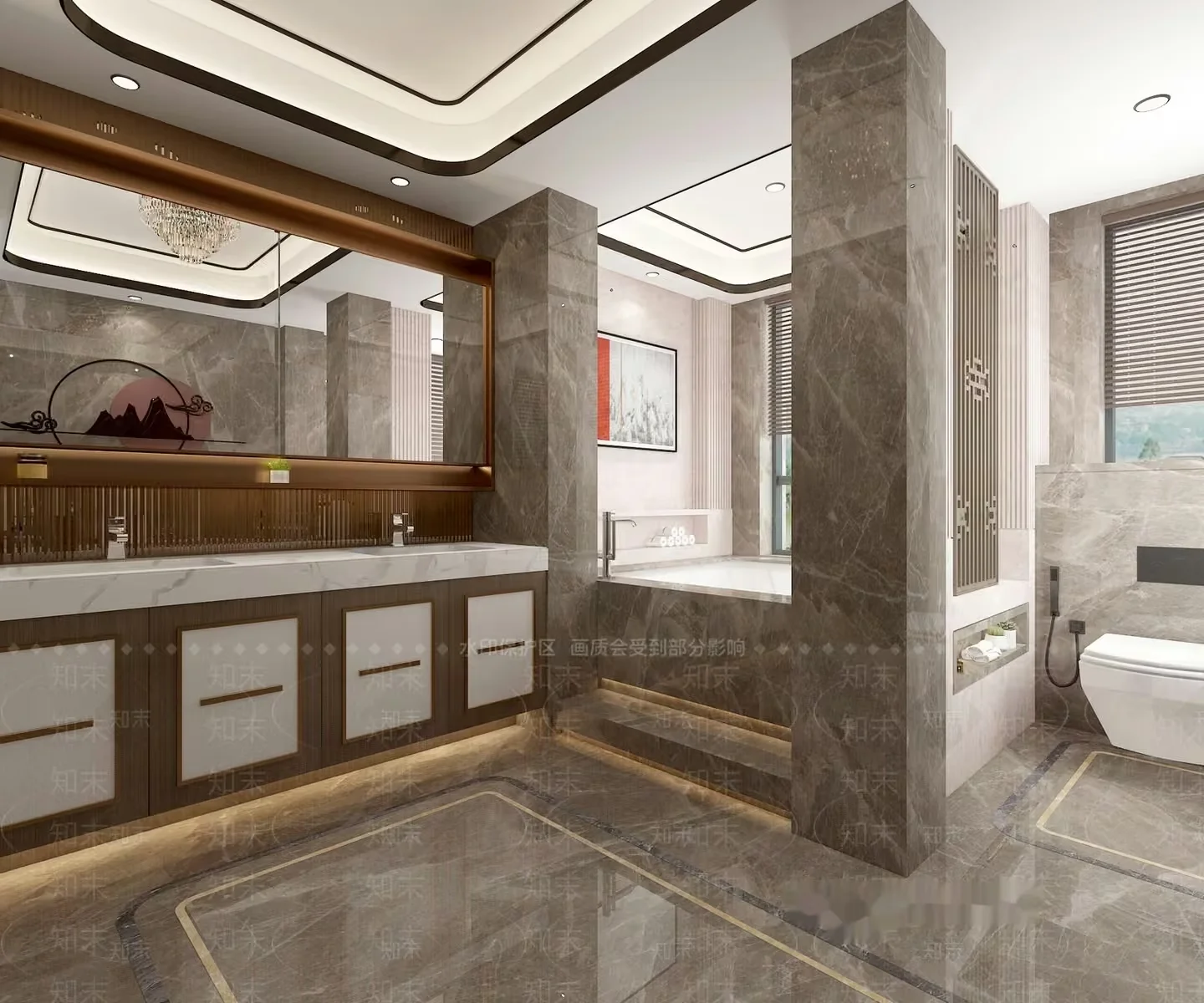 Modern Bathroom Design 3D Model – 13452 – VRAY Render