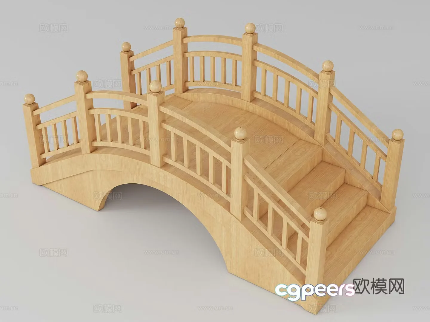 Small wooden bridge 3d model