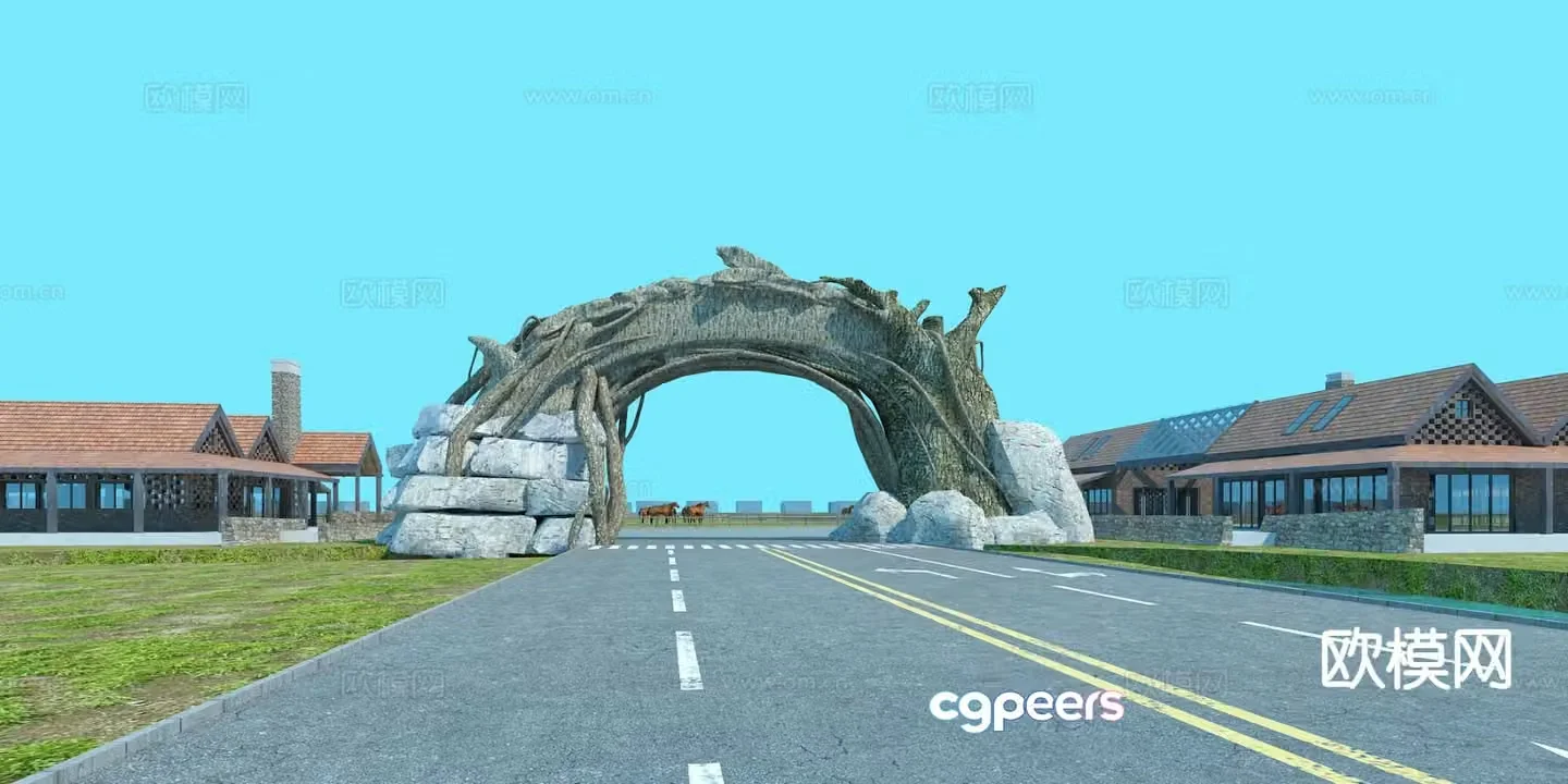 Cultural small building cultural tourism building 3D model