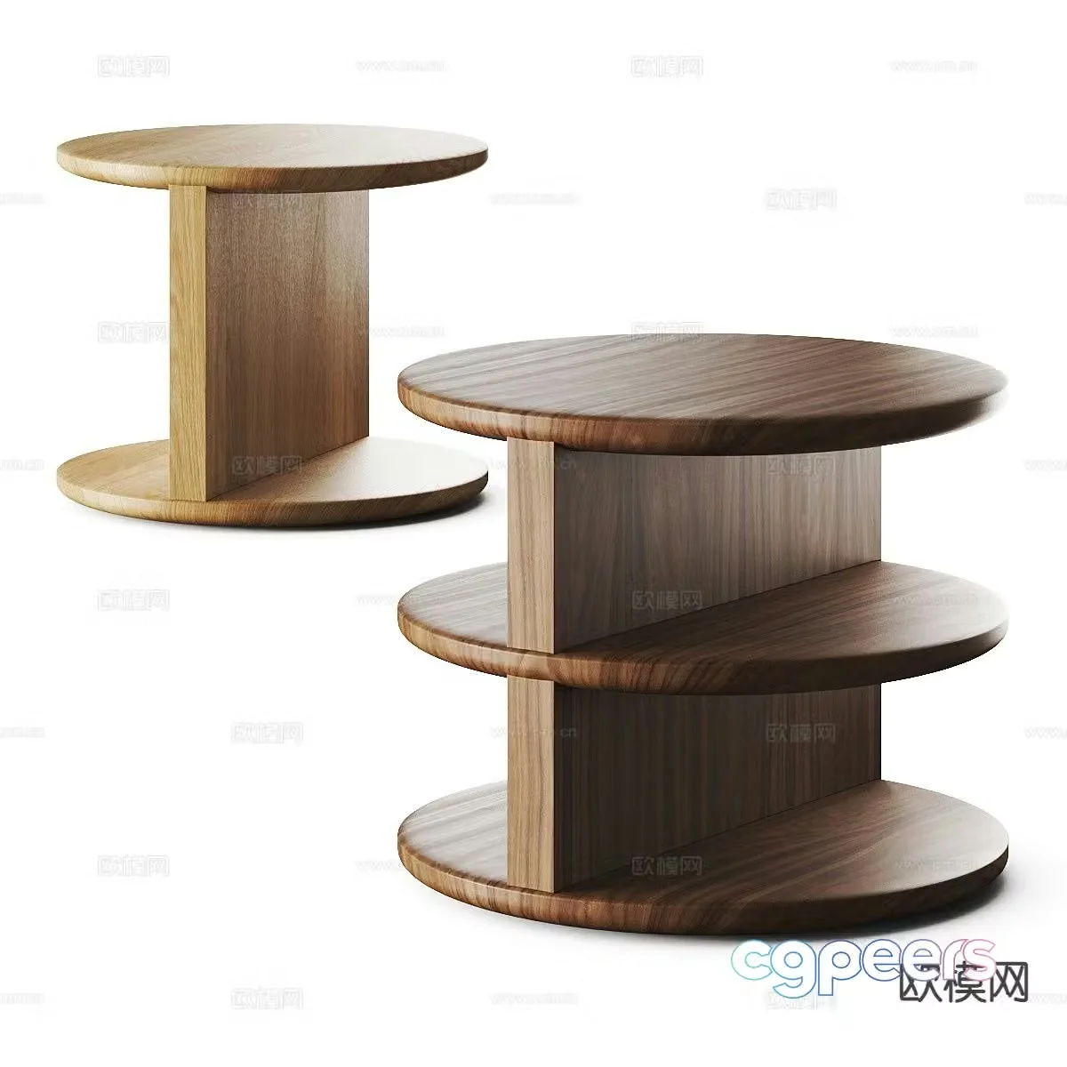 Modern corner table side table round table table table 3D model