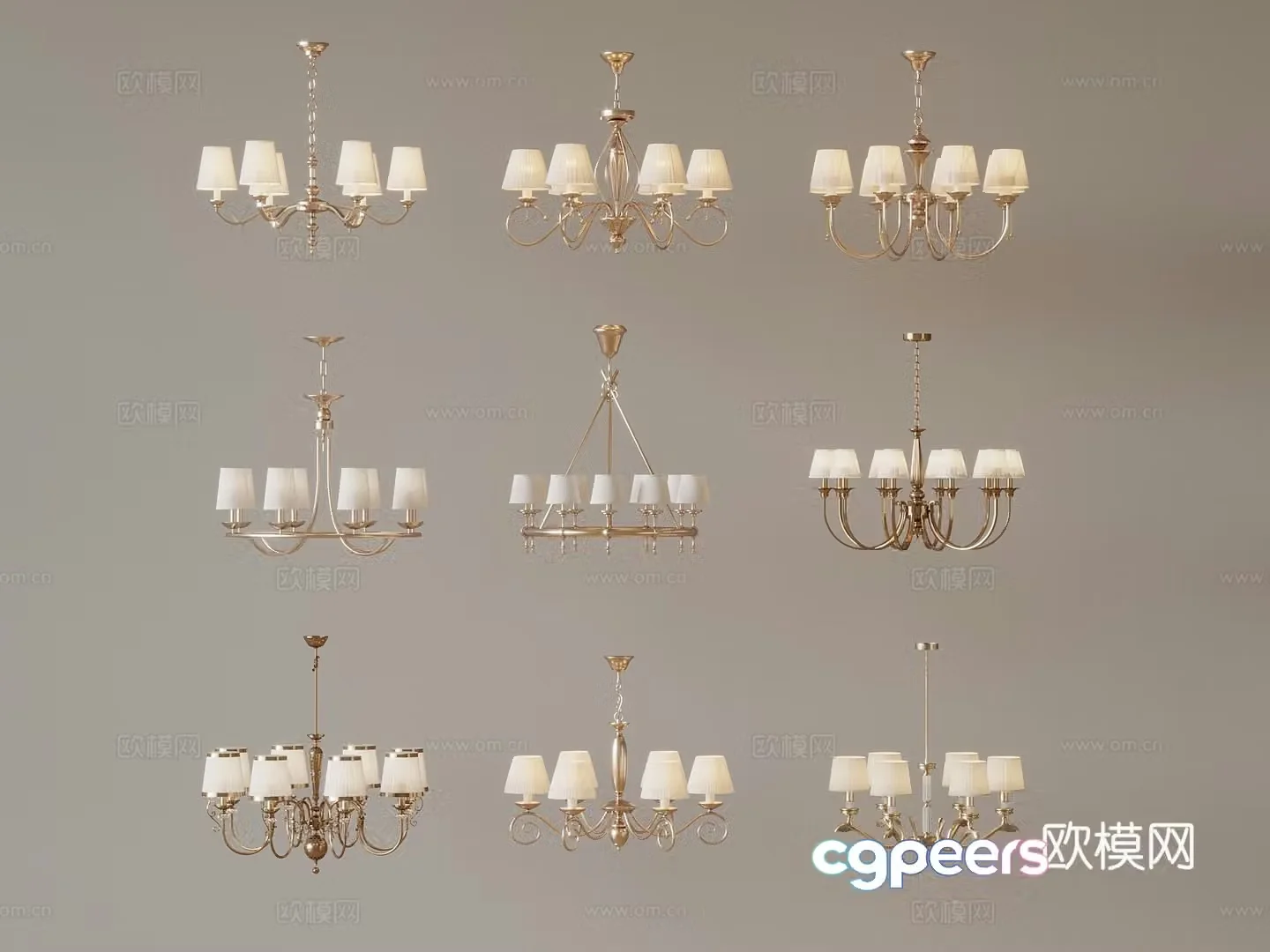 French chandeliers 3d model
