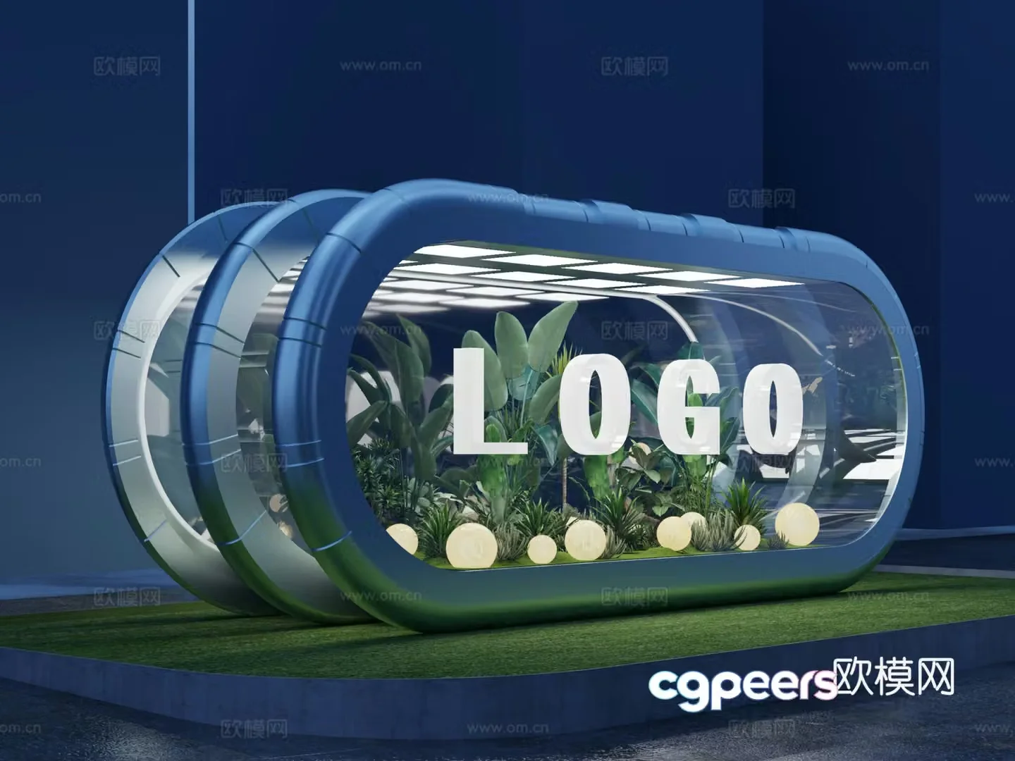 Modern space capsule plant beauty 3d model