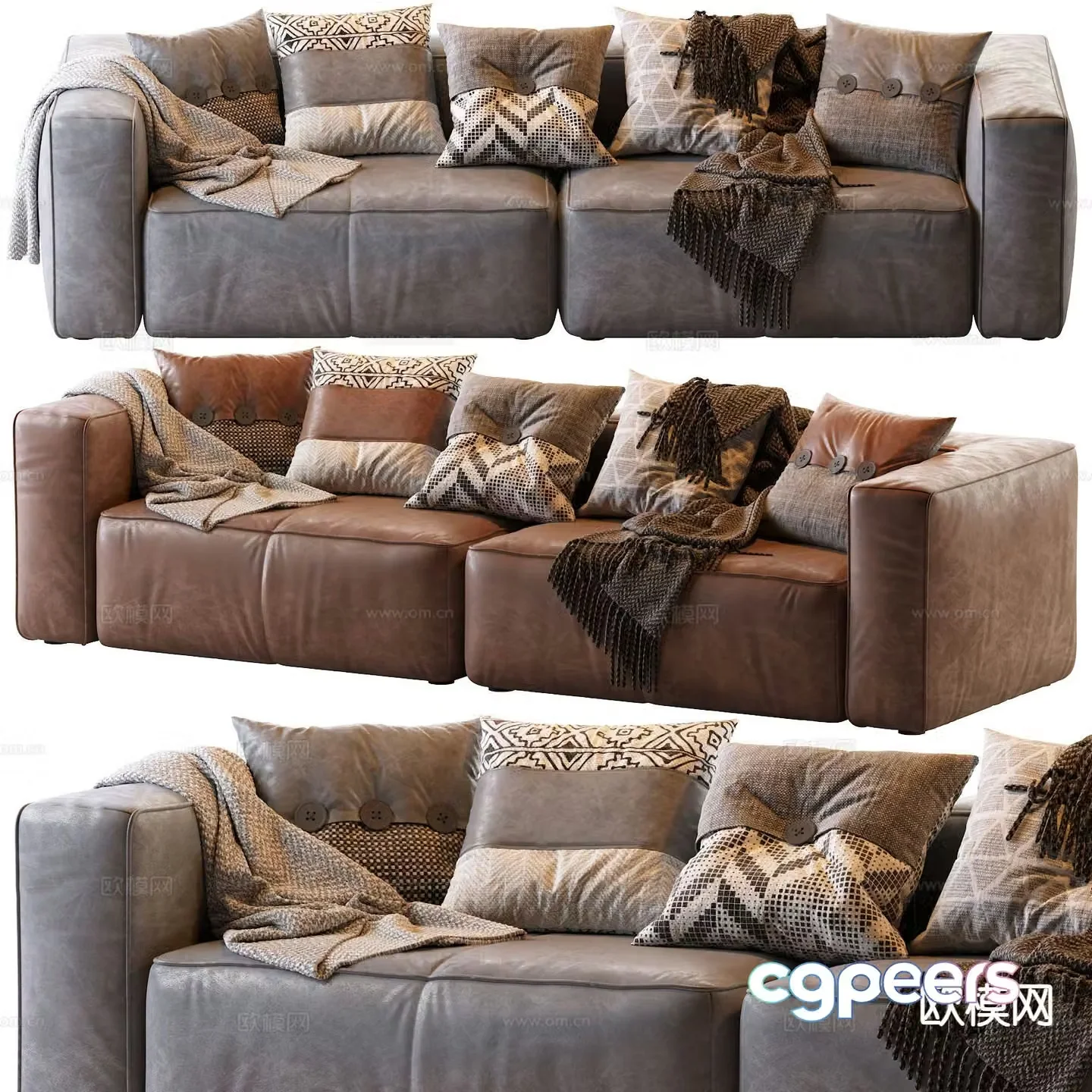 Italian sofa double sofa 3d model