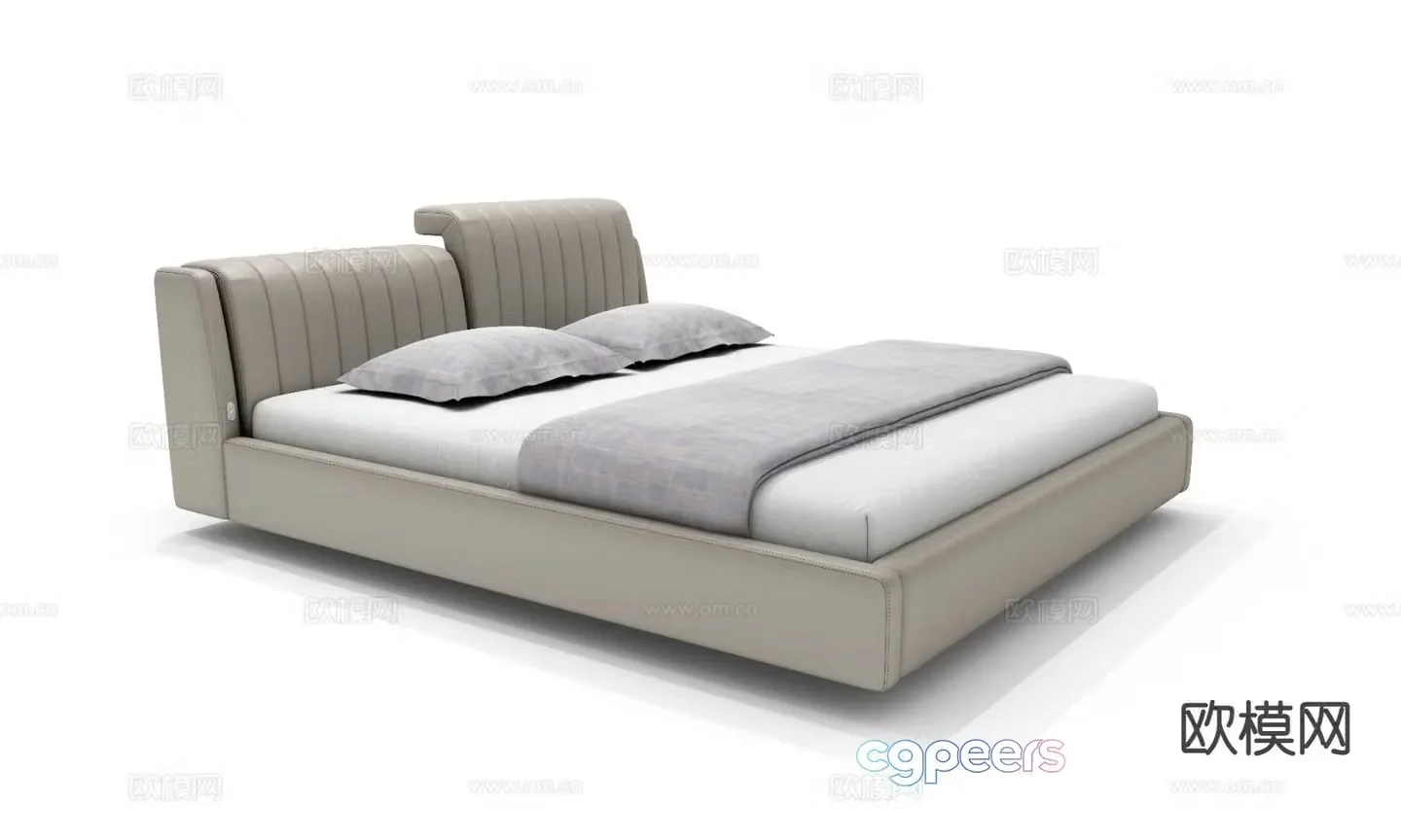 Modern double bed 3d model