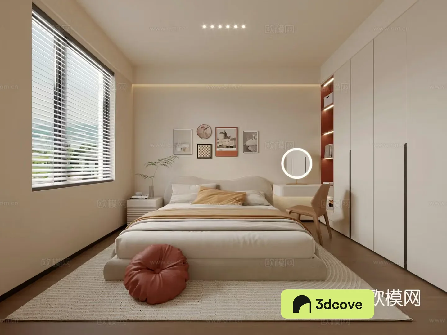Modern creamy bedroom