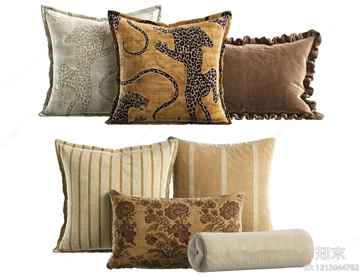 Neutral Throw Pillows 3D Model – 1373 – VRAY Render