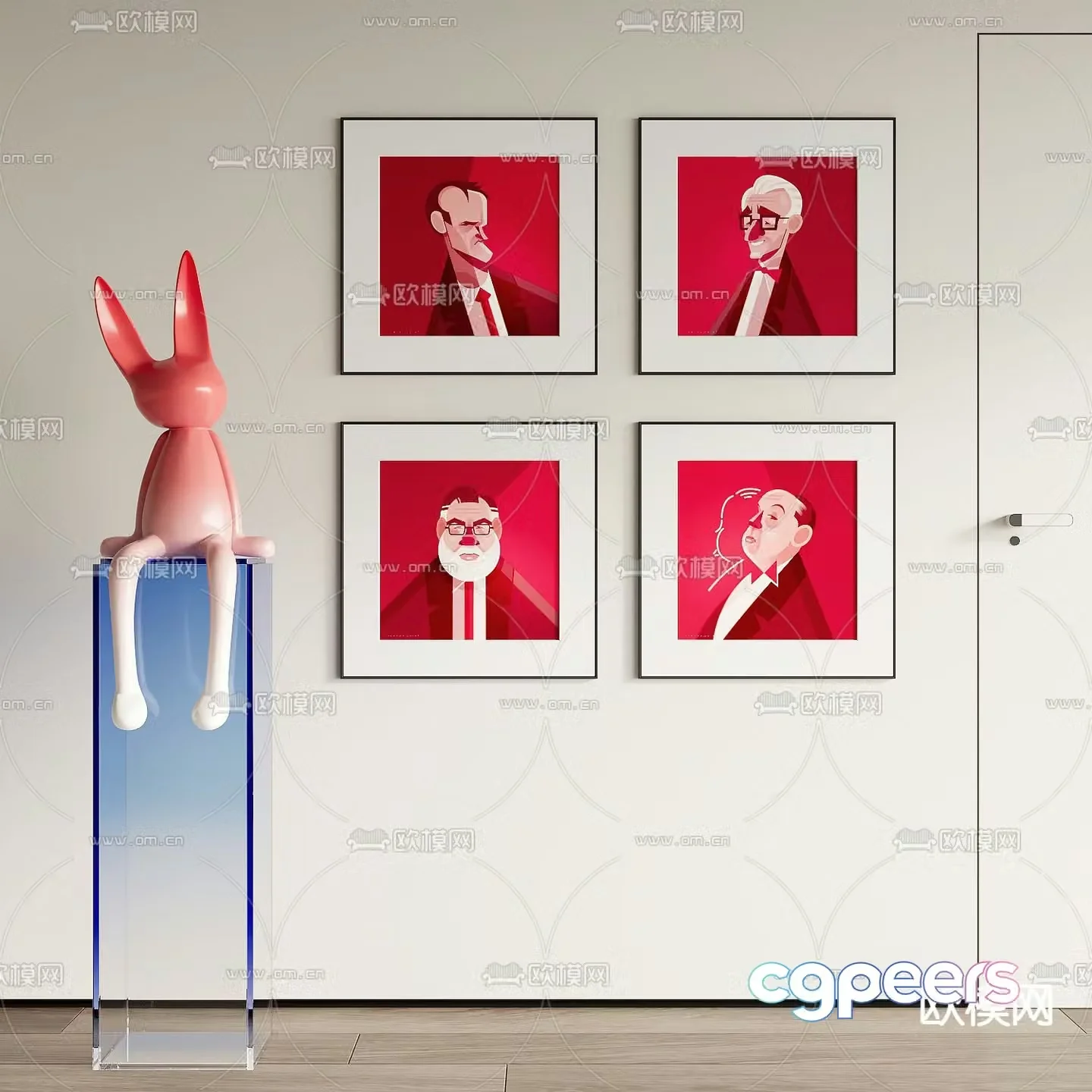 Figure painting Decorative painting Combination painting 3D model