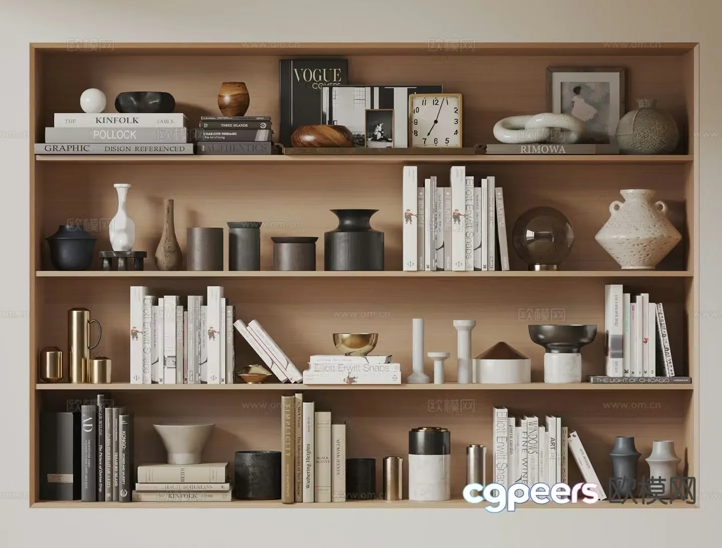 Modern decorative ornaments books vase 3d model