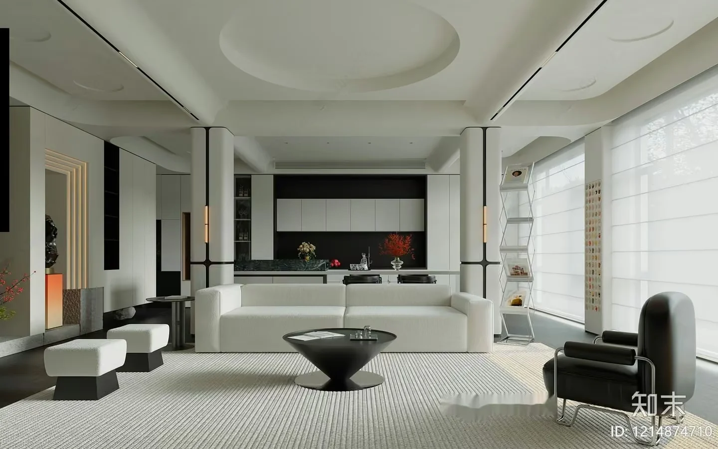 Modern Living Room 3D Model – 23166 – VRAY Render