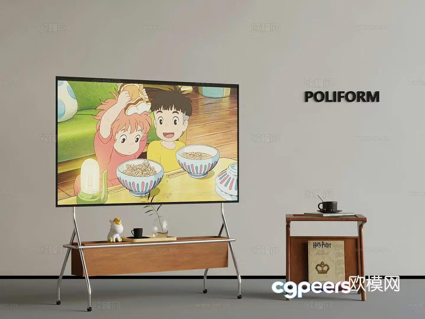Modern mobile TV Conference TV Side 3D Model