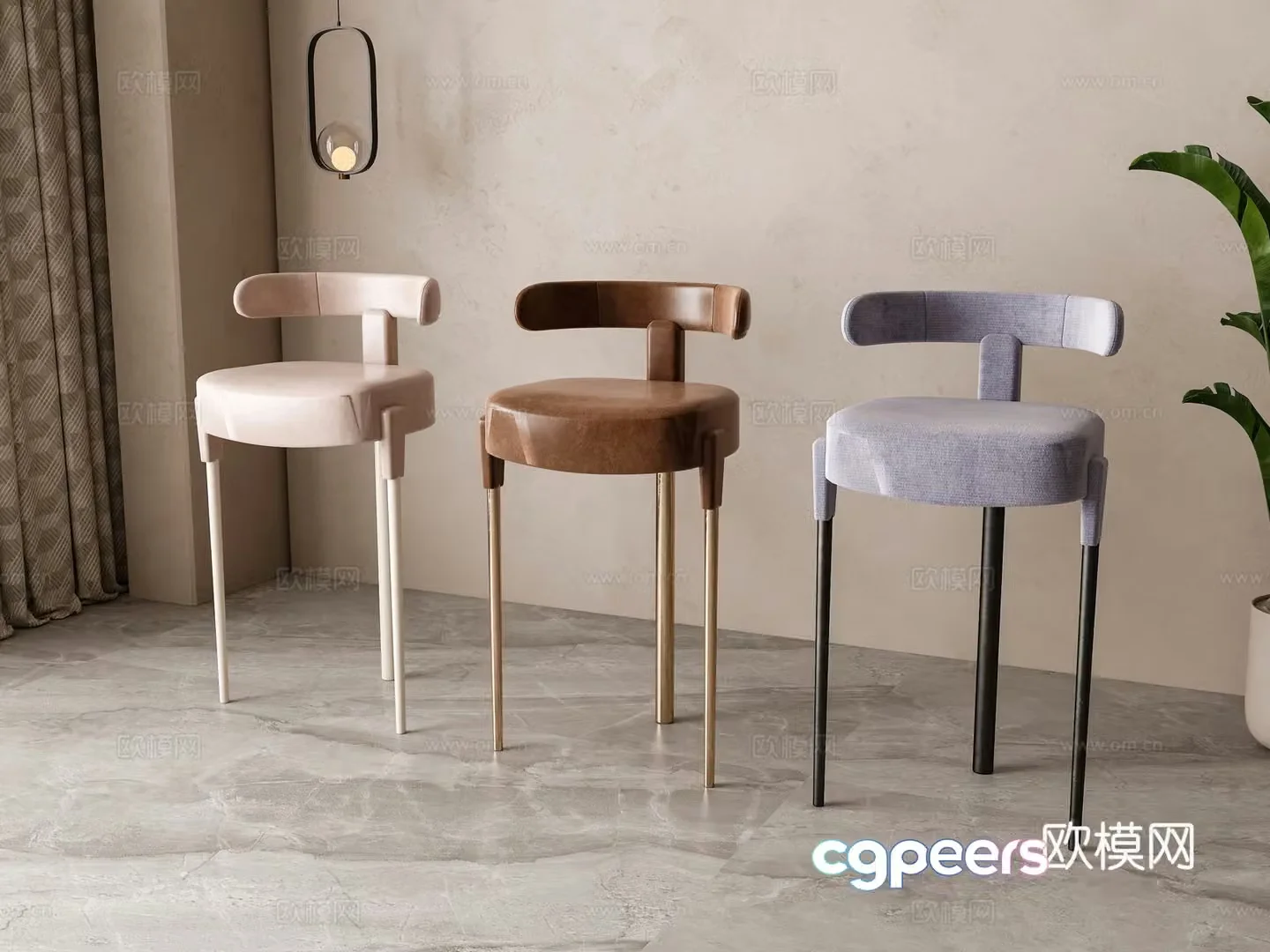 Modern bar chair bar stool bar stool 3d model