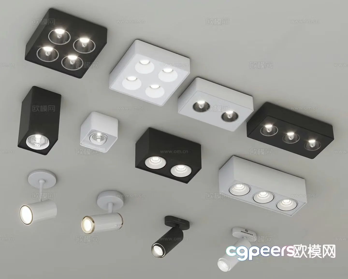 Modern downlight spotlight track light 3d model