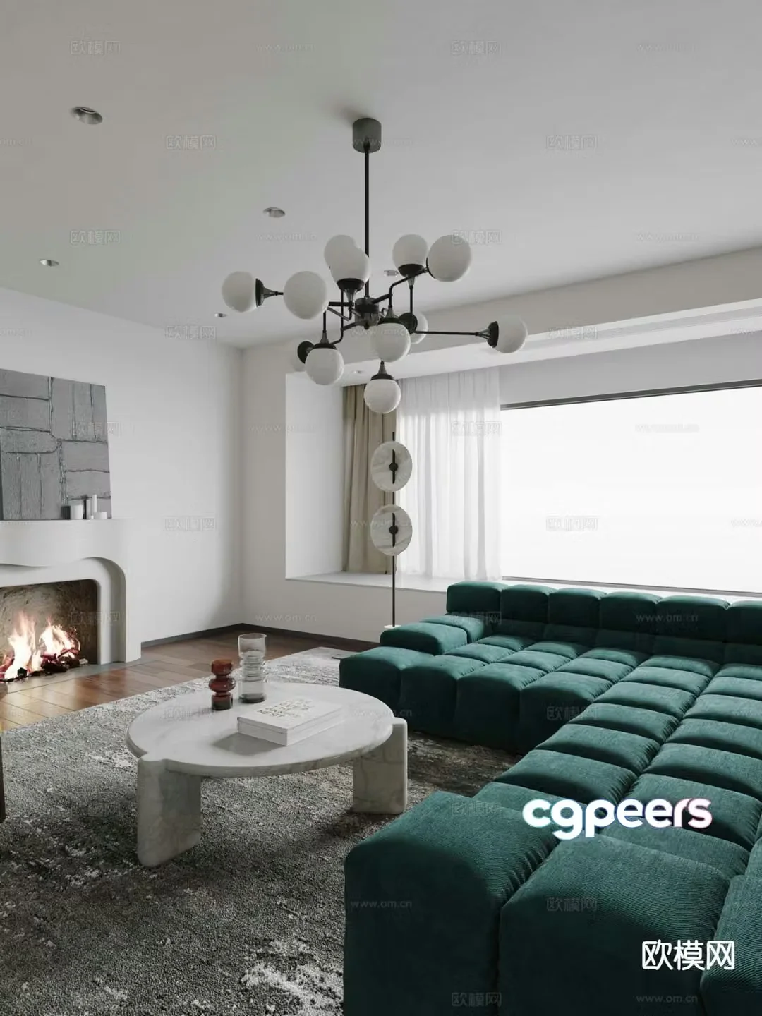 Multi-person sofa corner sofa 3d model