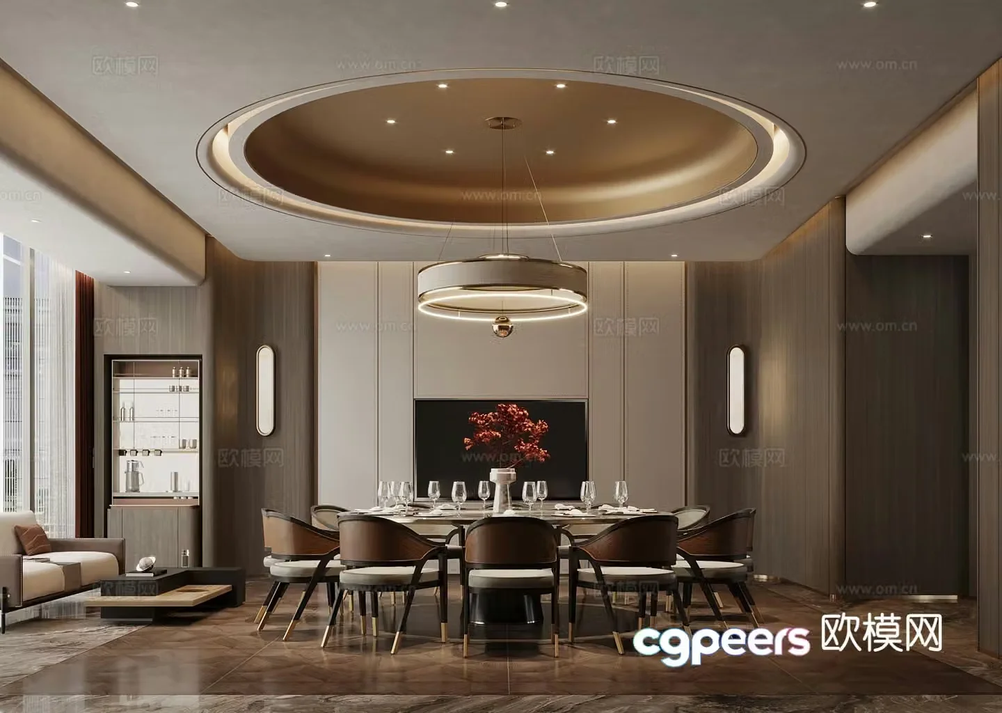 New Chinese hotel restaurant private room private room private room 3D model