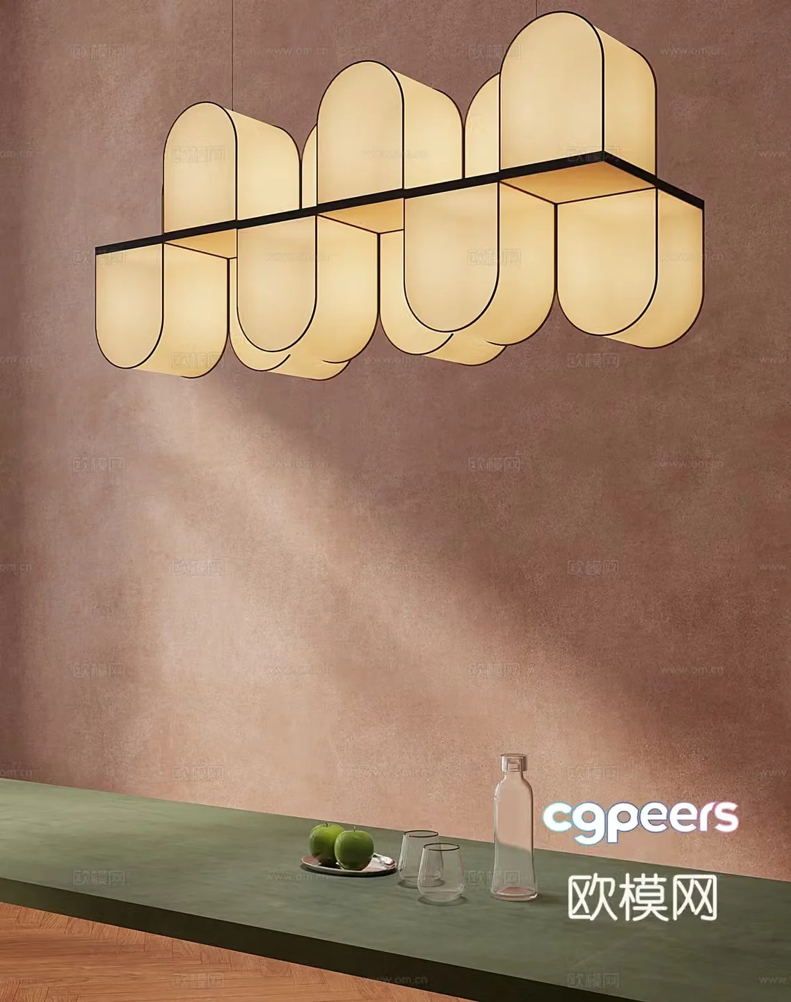Modern minimalist chandelier 3d model