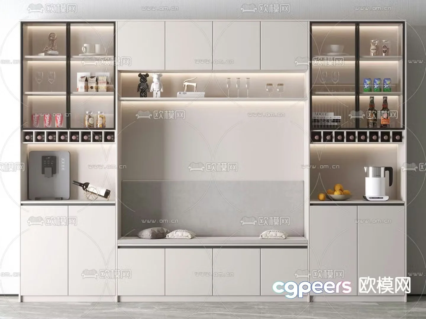 Modern cardboard wine cabinet 3d model