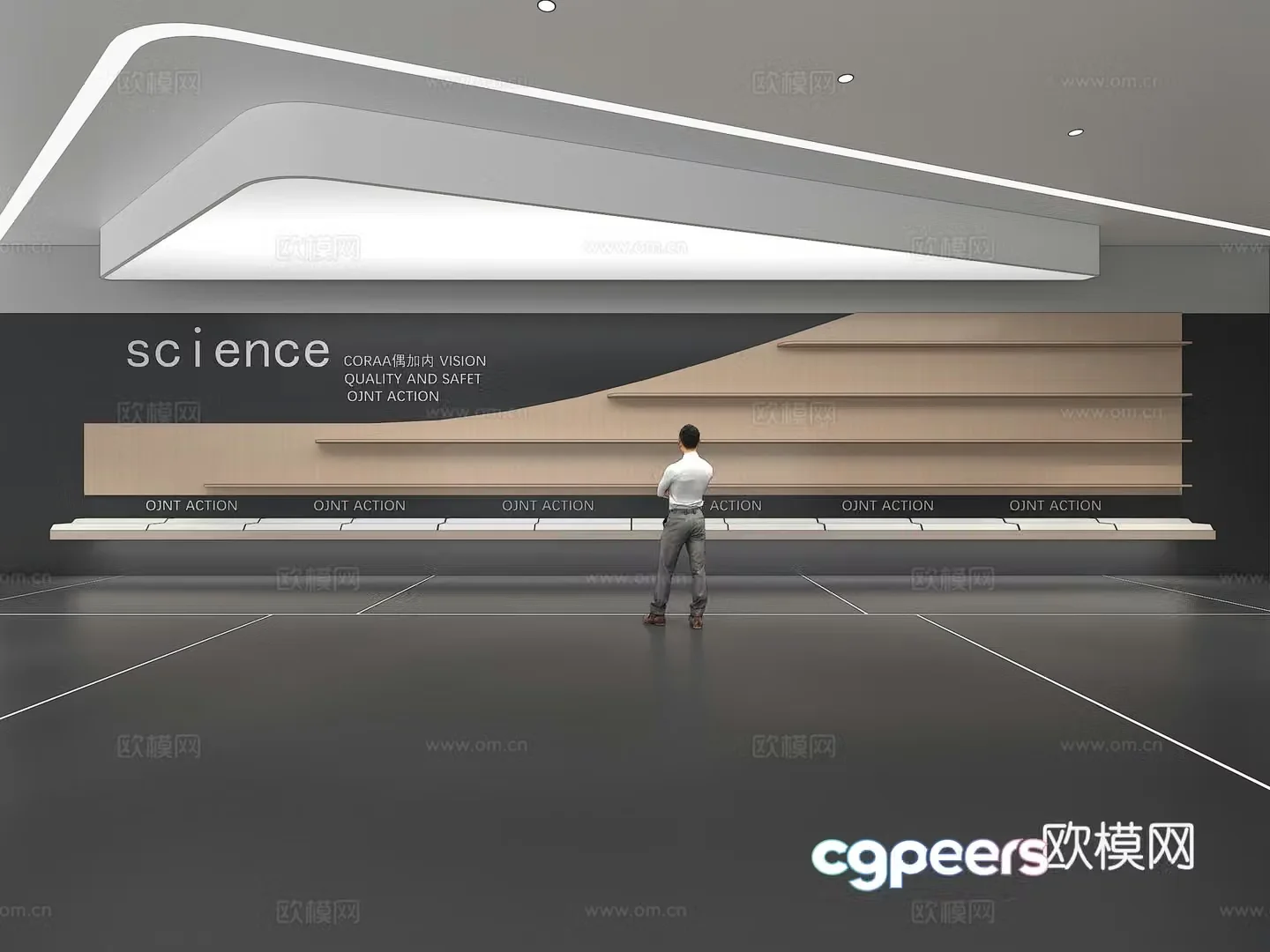 Cultural wall Corporate culture wall Display wall Theme wall Exhibition hall Campus culture Corridor 3D model