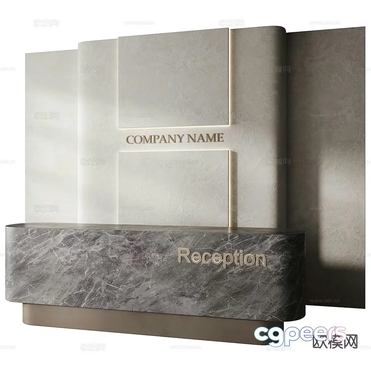 Modern front desk hotel front desk company front desk 3d model