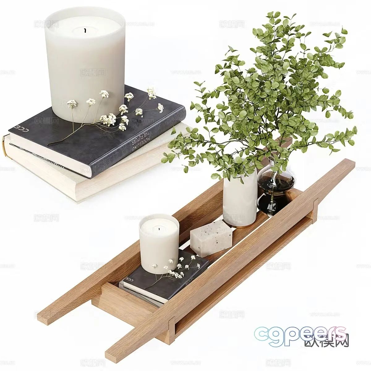 New Chinese style jewelry ornaments candle furnishings 3D model