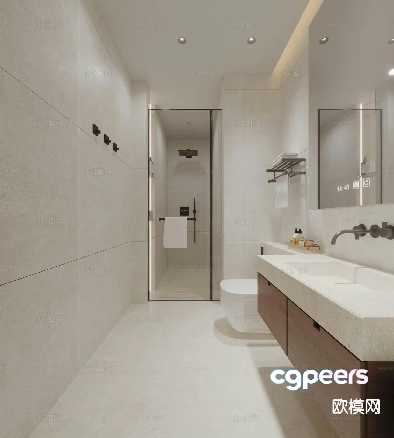Modern bathroom bathroom toilet 3d model