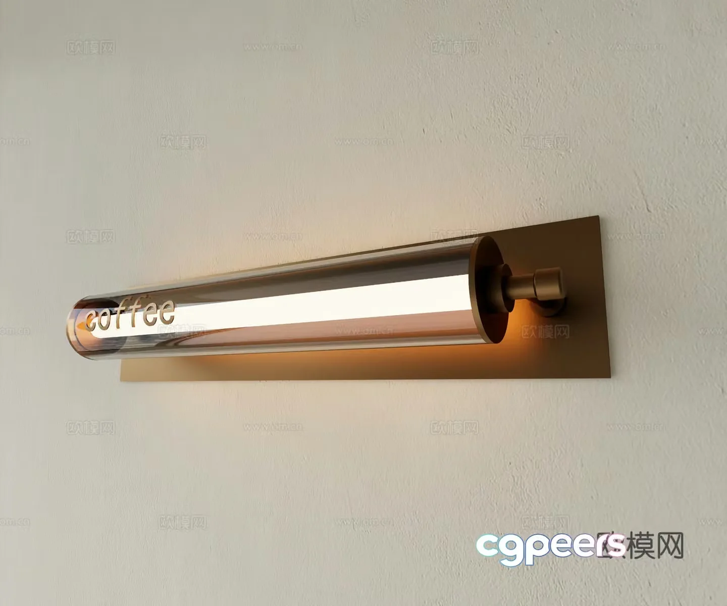 Modern outdoor wall light Long strip wall light 3d model