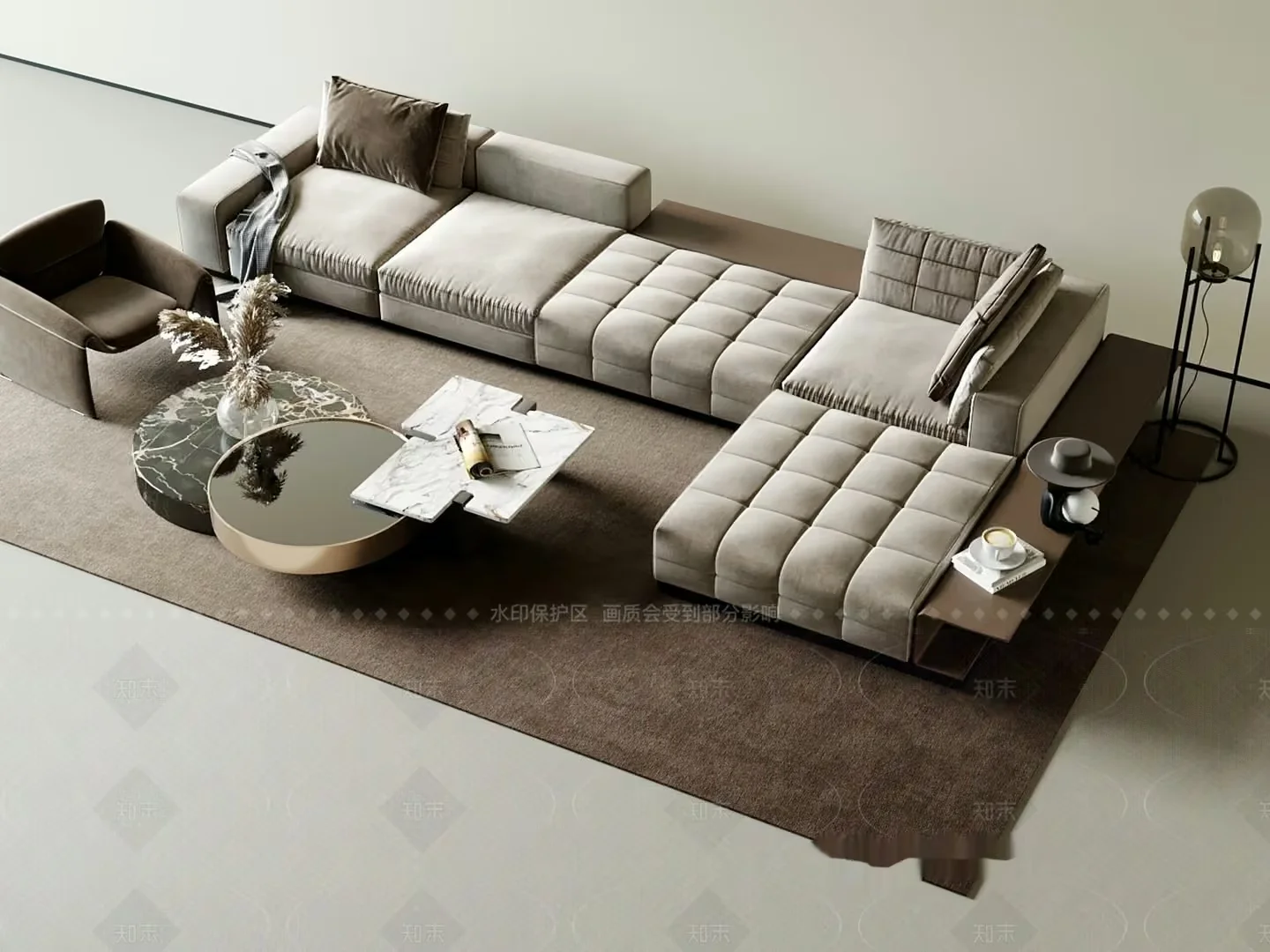 Modern Living Room 3D Model – 6890 – VRAY Render
