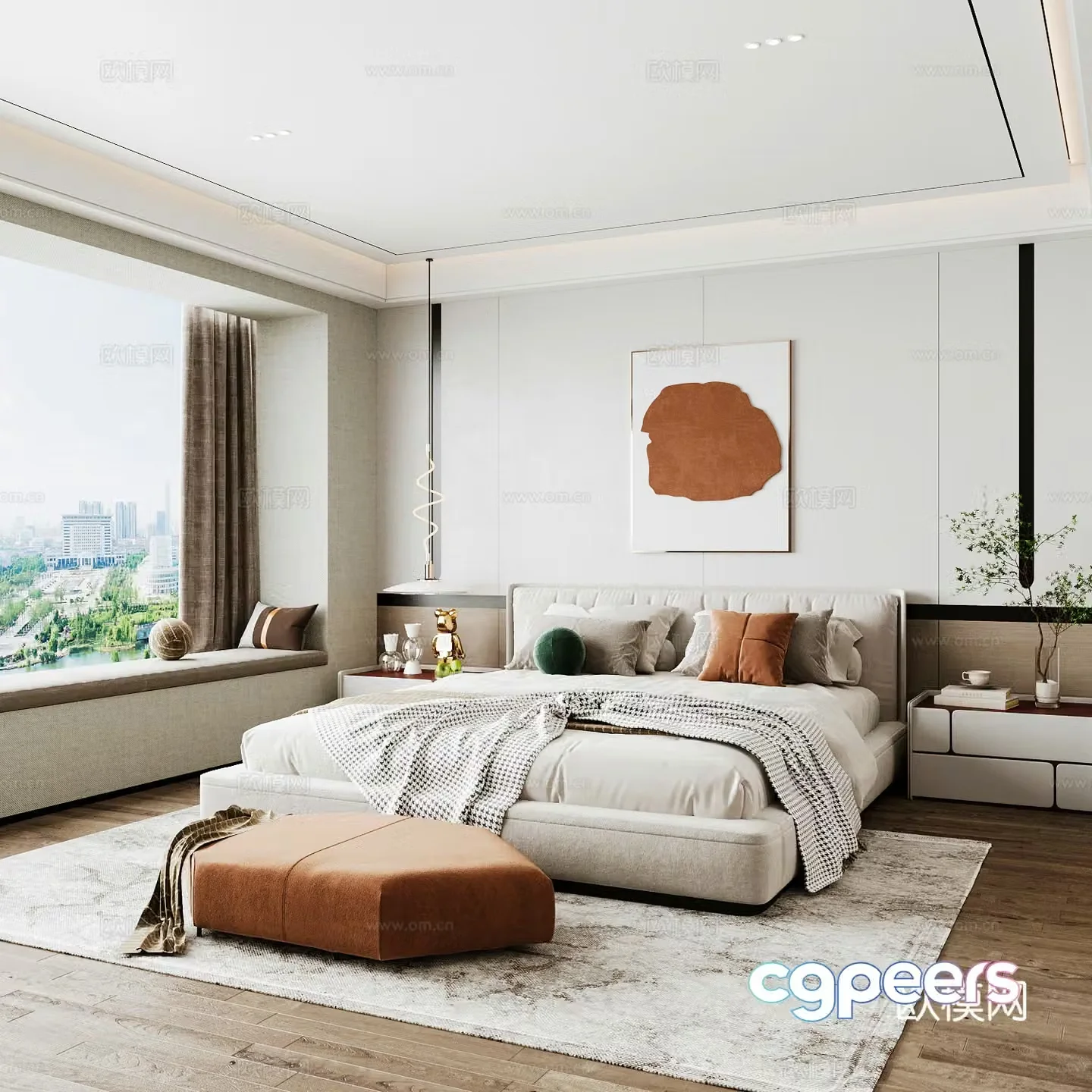 Modern home bedroom Modern bedroom Italian bedroom Simple bedroom Italian bed 3d model