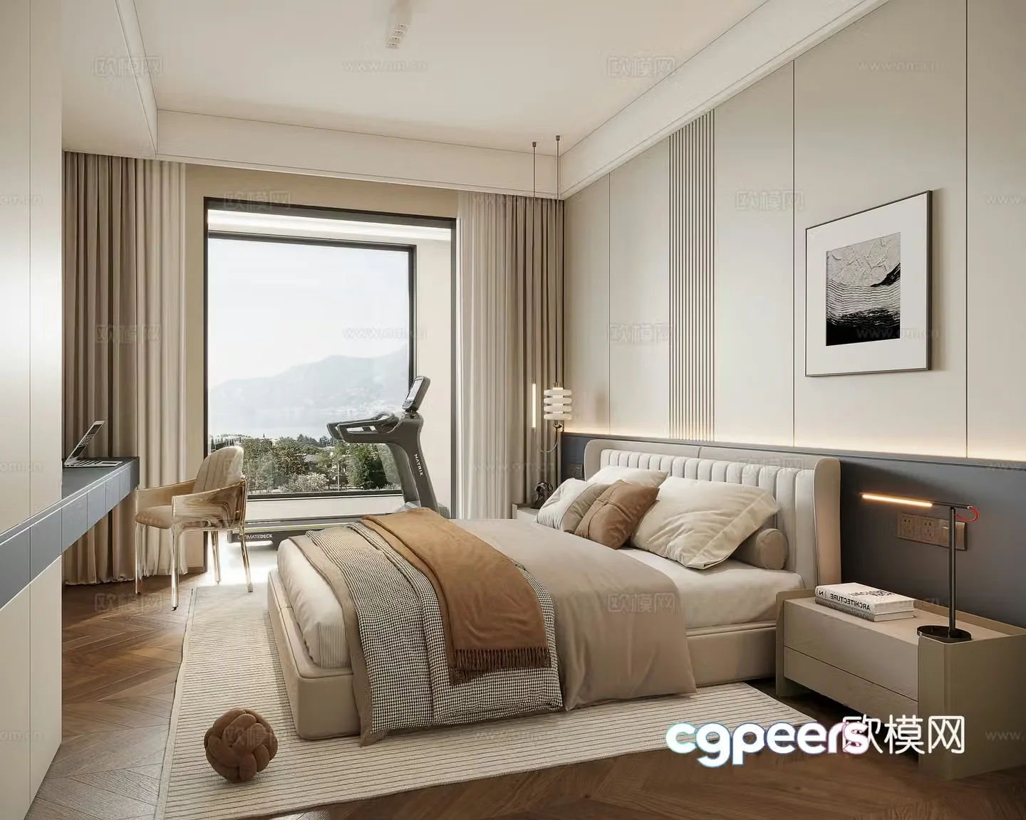 Creamy Bedroom Master Bedroom 3D Model