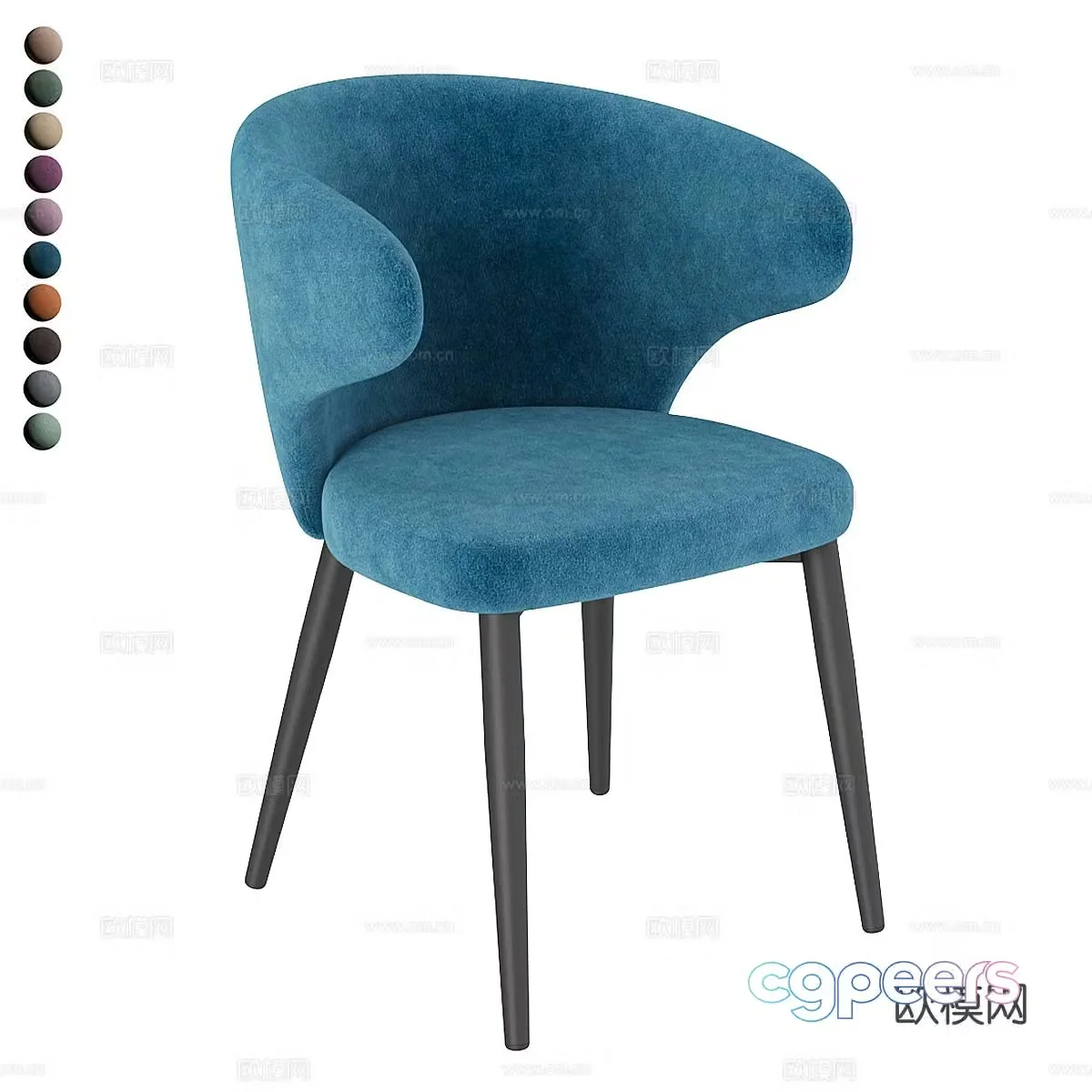 Nordic chair dining chair 3d model