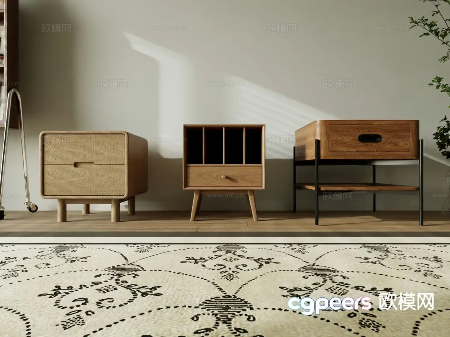wabi-sabi bedside table 3d model