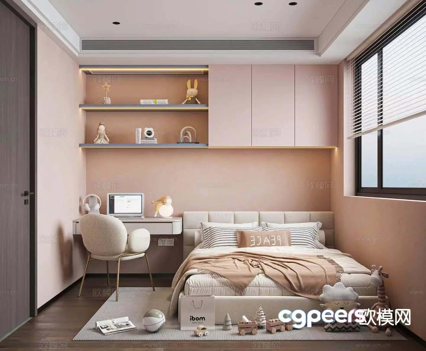 Modern children’s room girl’s room kid’s room 3d model